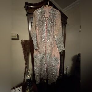 Pakistani Style Elegant Embellished Long Shalwar Kameez